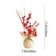 thumbnail image 3 of Adorno de árbol de Navidad con lino de bayas rojas | Escena navideña de plástico multicolor | Decoración navideña duradera para un hogar festivo | 1 pieza, 3 of 6