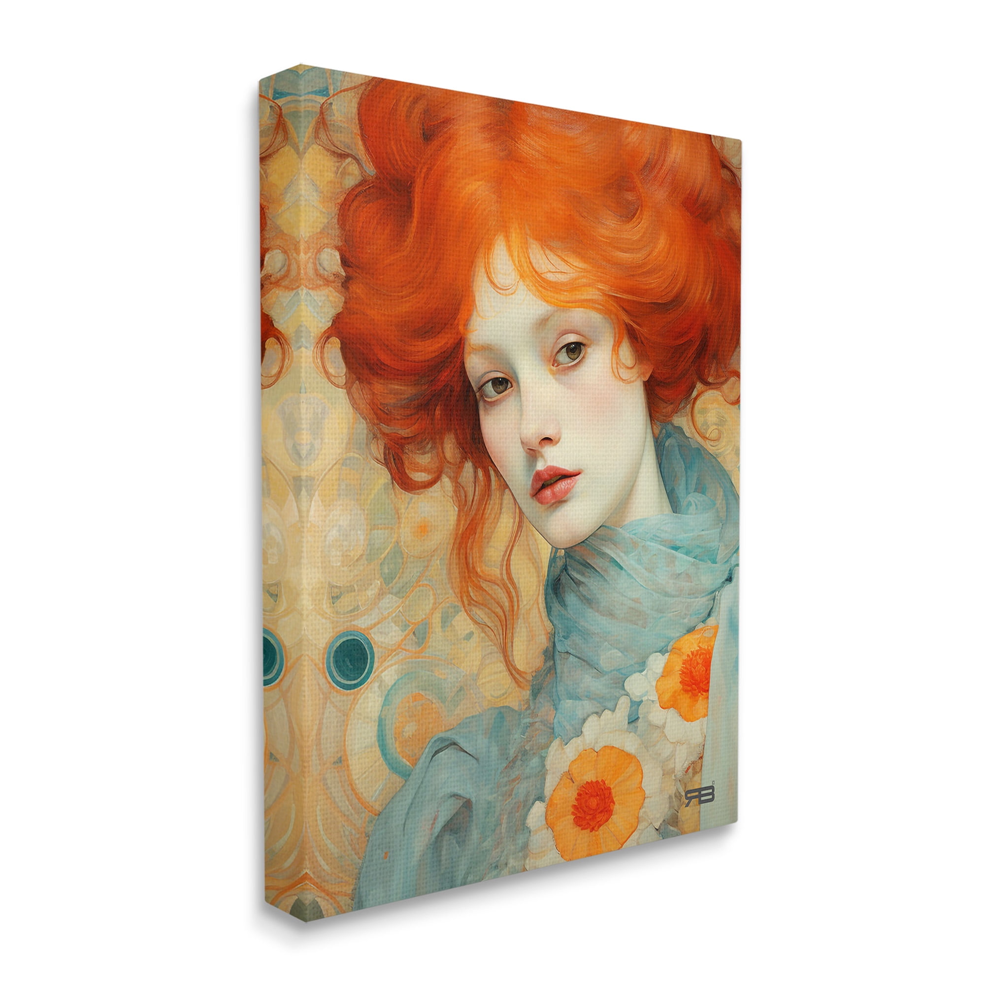 Stupell Industries Flower Patterned Woman Botanical & Floral Painting Gallery Wrapped Canvas Art Print Wall Art, 16 x 20