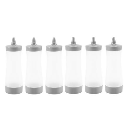 

6Pcs Squeeze Squirt Condiment Bottles Ketchup Mustard Sauce Containers for Kitchen Condiment Grey