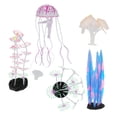 thumbnail image 3 of Adorno para tanque de peces de acuario, simulación de silicona brillante, medusas, decoración de Coral, 3 of 5