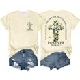 thumbnail image 3 of Trendfront Womens Christian T Shirt Floral Cross Graphic Front and Back Print Crewneck Short Sleeves Faith Tee, 3 of 3
