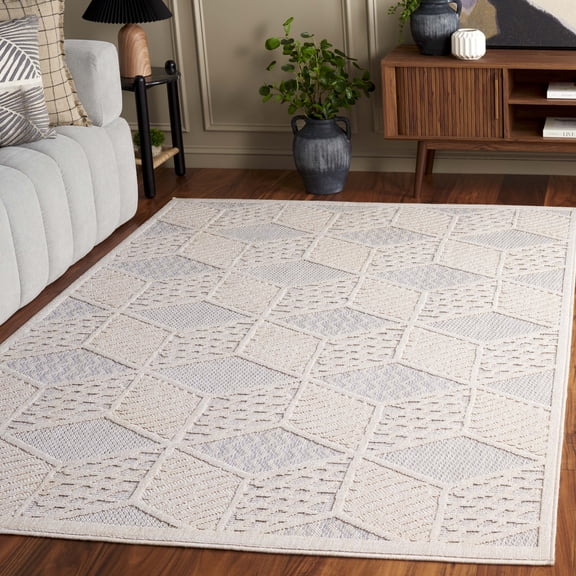 Safavieh Milos Kimberlyn Goemetric Indoor/Outdoor Area Rug, Ivory, 5'3" x 7'6"