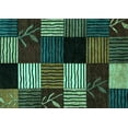 thumbnail image 1 of Ahgly Company Machine Washable Indoor Rectangle Abstract Turquoise Blue Modern Area Rugs, 7' x 9', 1 of 4