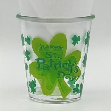 Happy St. Patrick's Day Irish Shamrock Clover Party Favor Plastic Shot Glass