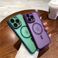 thumbnail image 2 of For iPhone 14 Pro Max Luxury Magsafe Magnetic Soft Frame Matte Phone Case For iPhone 11 12 13 14 15 Plus Lens Protective Cover For iPhone 15 CHINA, 2 of 5