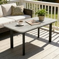 thumbnail image 2 of Outsunny Outdoor Coffee Table, Patio Table with Slatted WPC Top, Grey, 2 of 10