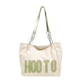 thumbnail image 5 of Bolso de mano de gran capacidad, sencillo, con cadena de letras, bolso de hombro, bolso de compras retro para mujer, 5 of 5