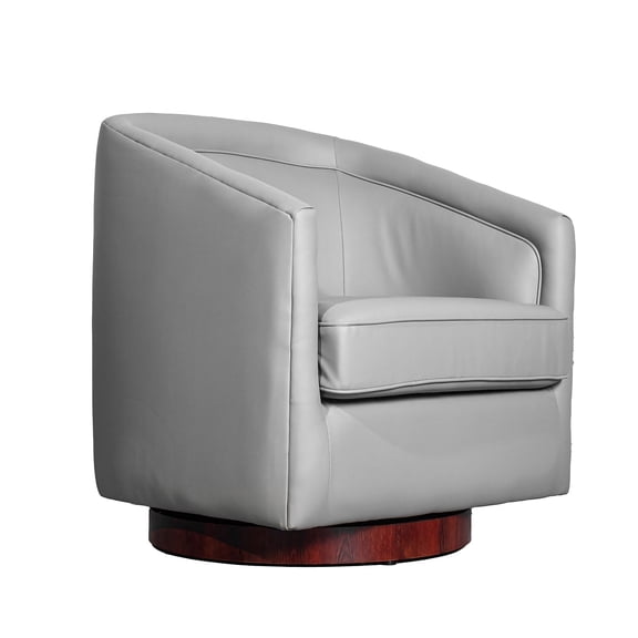 Flash Furniture Dean LeatherSoft Upholstery Club Style Barrel Accent Armchair Gray (BSAC22064GRYPU)