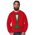 thumbnail image 3 of Ugly Christmas Santa's Elf Tuxedo Men's Crewneck Sweatshirt Brisco Brands S, 3 of 5