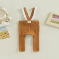 thumbnail image 2 of EIMELI Baby Suspender Pants Sleeveless Lace Trim Ribbed Knit Overalls Leggings, 2 of 6