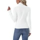 thumbnail image 3 of INSPIRAR CHIC Camisetas de Cuello Alto para Mujeres, Camisas de Manga Larga de Cuello Mock, Camisetas Térmicas Cálidas para Otoño Invierno, Capa Básica, Talla XX Grande, Blanca, 3 of 6