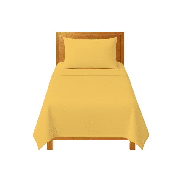 Sábanas Individuales Lisas We2 Dream 100% Algodón Color Amarillo Canario 4 Piezas