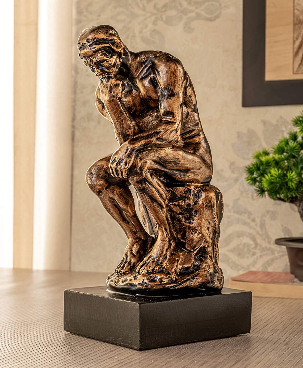 TIED RIBBONS Human Sculpture Showpiece in Thinking Posture Creative Modern Abstract Design Art