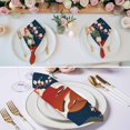 thumbnail image 3 of Japanese Style Cloth Napkins, Modern Cranes Cherry Flower Wave Navy Blue Washable and Reusable Dinner Napkins Set of 4, Table Napkin for Kitchen Party Birthday Wedding Hotel Housewarming 20"x20", 3 of 9