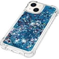 thumbnail image 6 of Compatible with iPhone 15 Liquid Case Glitter Cute Clear Phone Case Shiny Floating Quicksand Shockproof Protective Bumper Soft TPU Girly Women Case for iPhone 15 6.1 inch Love Blue YB, 6 of 12