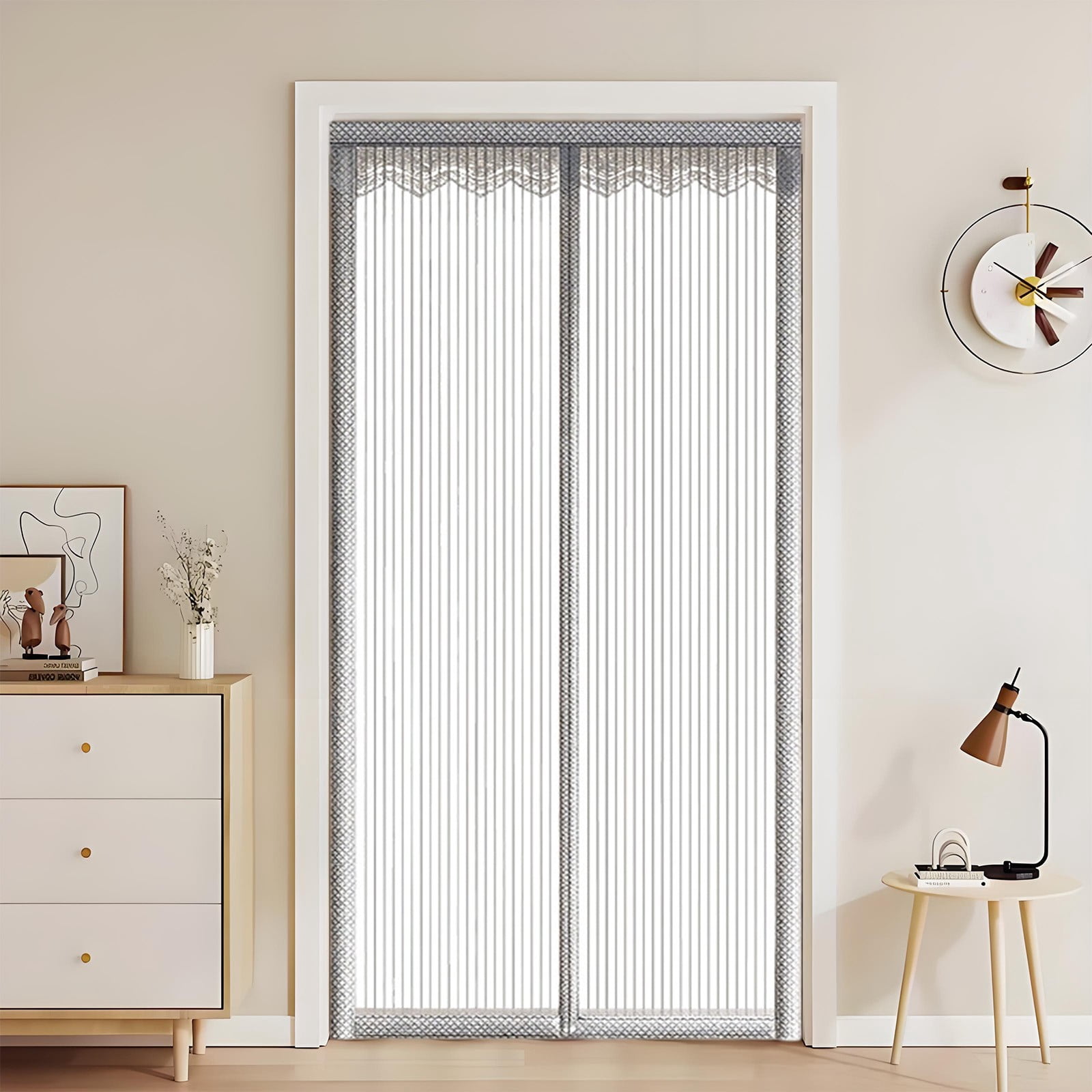 Full Strip Magnetic Screen Door, Heavy Duty Mesh Curtain, Insect Proof Partition, Dustproof Hanging Cover for Home Entryway Patio Outdoor Daily Use