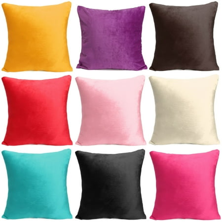 Black Velvet Throw Pillows Meigar Decorative Throw Pillow Case Cushion Cover Clearance 18x18 inch Square Zipper Waist Pillowcase Pillow Protector Slip Cases Sham for Home Bedroom Couch Sofa Bed Patio Chair ()