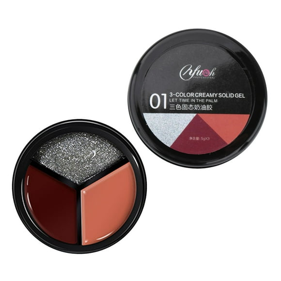 3 colores pegamento sólido esmalte de uñas crema sólida arte de uñas 01 Yuyangstore Esmalte de uñas sólido
