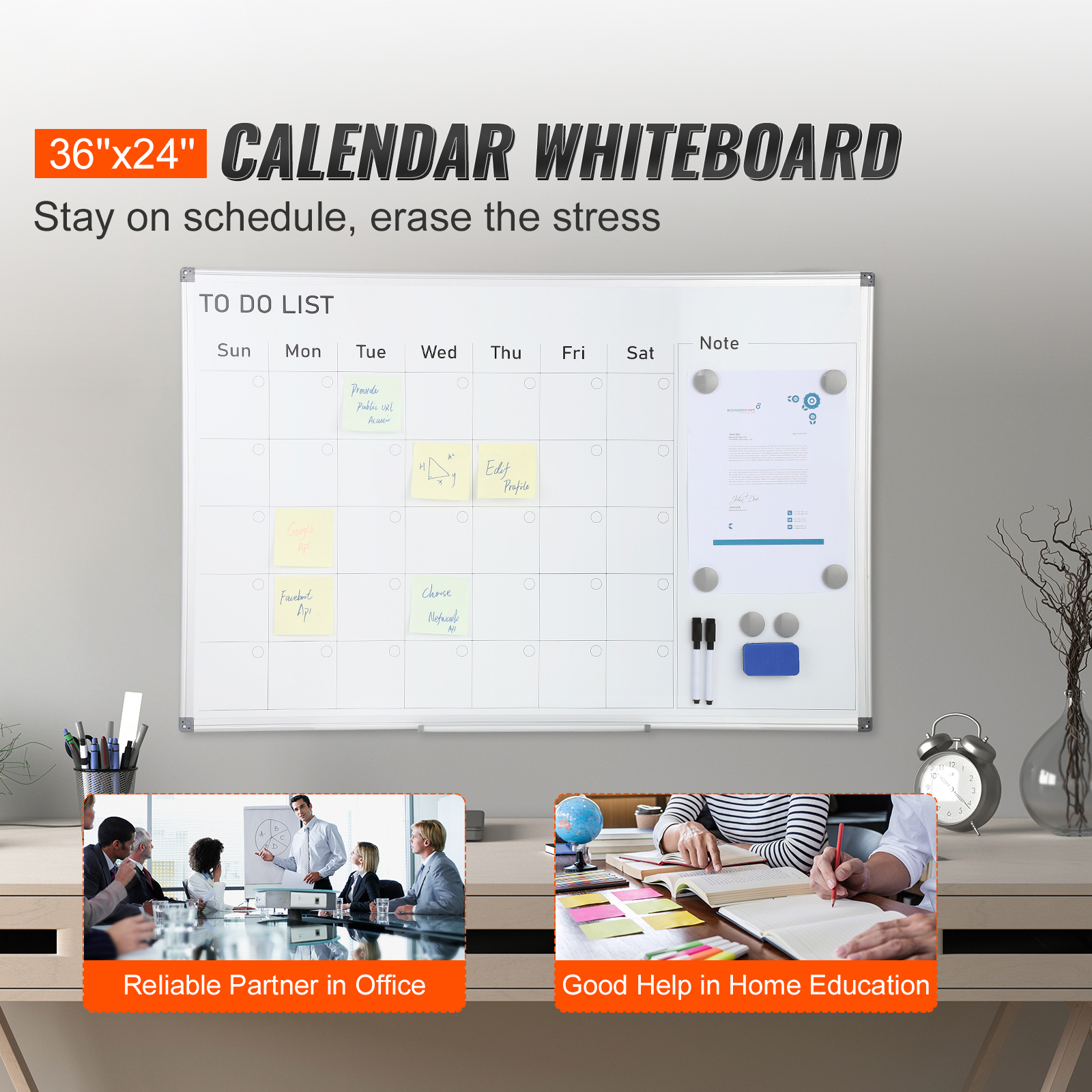 KFFKFF Magnetic Whiteboard Calendar, 36" x 24" photo 3