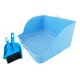 thumbnail image 2 of Inodoro para papelera de conejo, orinal, ropa de cama esquinera con pala y escoba, bandeja para mascotas para conejos, hámster, chinchilla y hurón , azul estilo A azul un, 2 of 8