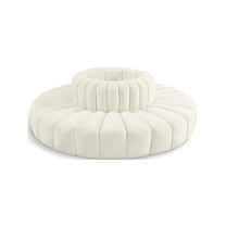 Meridian Furniture Arc Cream Velvet Modular Sectional