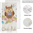 thumbnail image 2 of SKYSONIC Owl Soft Hand Towels set of 2, Absorbent Bath Towel Decorative Fingertip Towels for Bathroom Spa Hotel Swimming Pool,14.4 x 28.3 inch, 2 of 7
