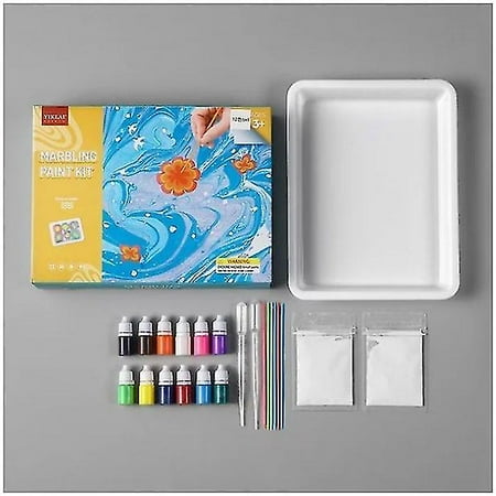 Kit De Pintura De Mármol Sobre Agua Para Niños De 6+ Años | 16 Colores + Accesorios Completo | Arte Acuático Creativo Y Educativo | Regalo Para Cumpleaños Y Navidad