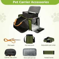 Expandable Soft Pet Carrier for Cats & Small Dogs Under 16lbs, Airline Approved with Mesh Windows & Travel Accessories