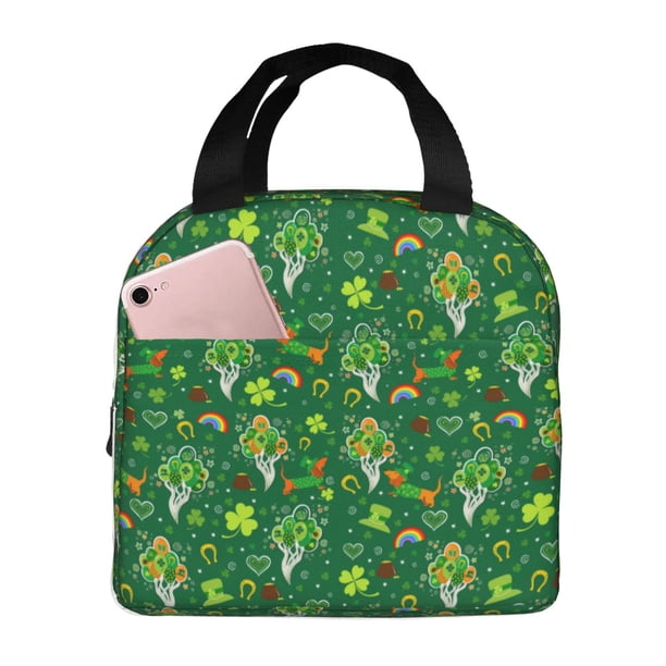 Disketp St. Patrick's day Bolsa Térmica para Almuerzo para Hombre y Mujer, Ideal para Trabajo, Senderismo y Picnic