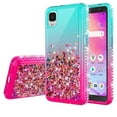 thumbnail image 2 of TCL A3 A509DL / A30 / ION Z Case Liquid Quicksand Glitter Cute Phone Case Clear Bling Diamond Shock Protective Cover for Girls Women - Purple/Blue, 2 of 5