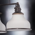thumbnail image 6 of Urban Ambiance Luxury Industrial Chandelier, Medium Size: 15.5"H x 24"W, with Americana Style Elements, Nostalgic Design, Oil Rubbed Parisian Bronze Finish and Opal Etched Glass, UQL2332, 6 of 8