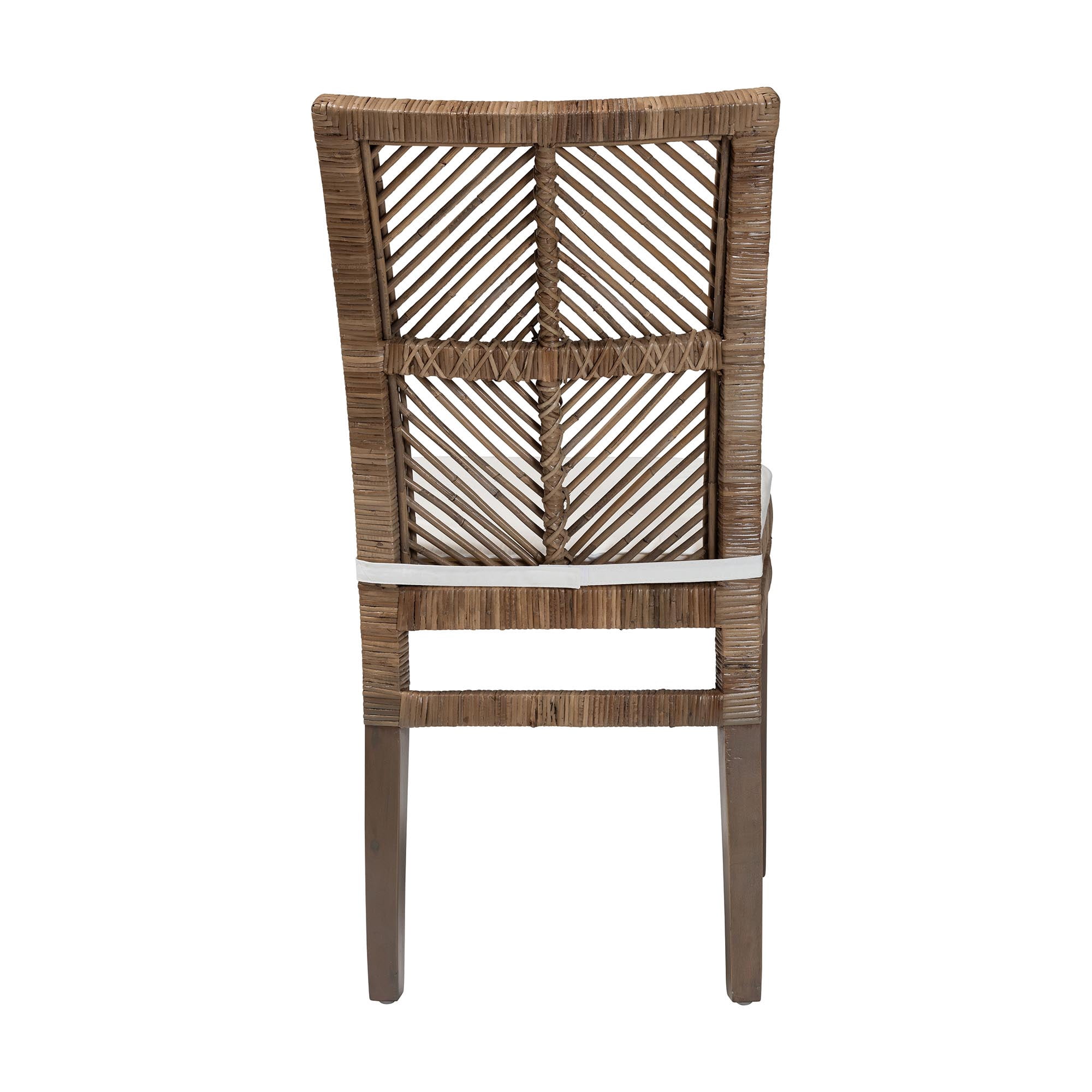 bali & pari Laluna Rattan BOHO Dining Chair, Greywashed