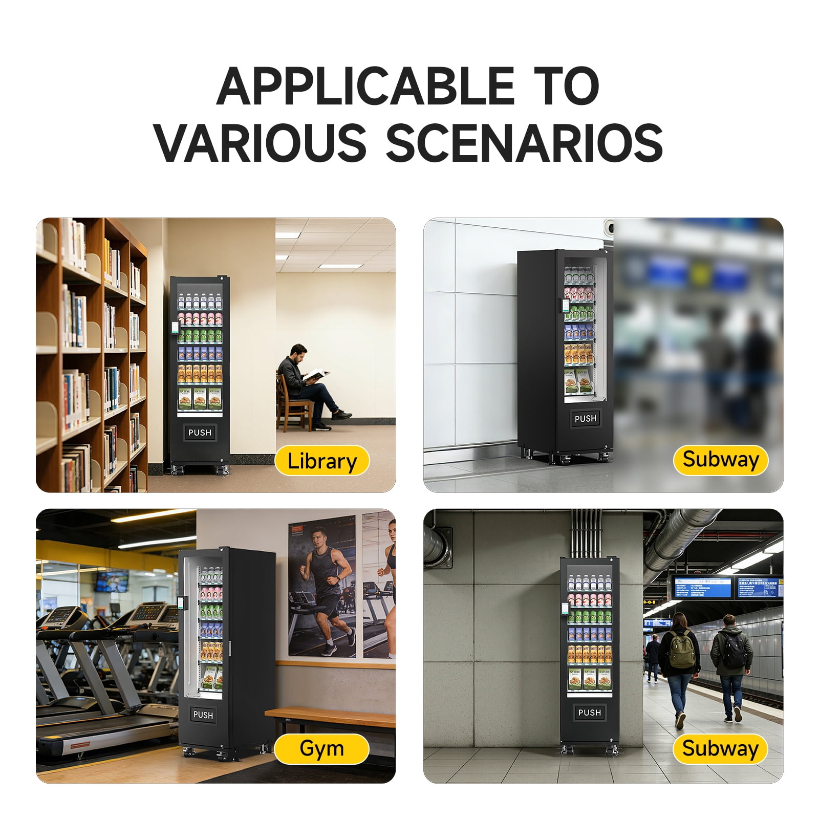 Commercial Vending Machine, Vending Machine Snacks and Drinks Combo with Credit Card & NFC Cashless Payment, Snack Drink Vending Machine for Offices Malls Schools, Wide Variety Easy Operation