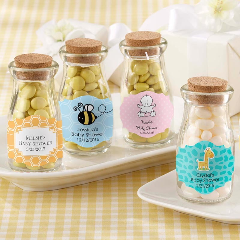 40 Personalized Square Glass Candy Jars Baby Shower Party Favors 