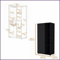 thumbnail image 2 of Armoires & Wardrobes | Slim Wenge Manufactured Wood with 2 Hanging Rods 4 Doors 4 Cabinets | Wenge | Wood, 2 of 7