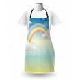 thumbnail image 3 of Cloud Apron, Semi Circle Soft Colored Rainbow Stripes and Tiny Stars in the Sky Illustration, Unisex Kitchen Bib with Adjustable Neck for Cooking Gardening, Adult Size, Multicolor, by Ambesonne, 3 of 4