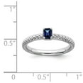 thumbnail image 5 of 925 Sterling Silver Stackable Expressions Created Sapphire Single Stone Ring Size: 6; for Adults and Teens; for Women and Men, 5 of 5