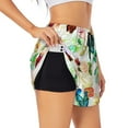 thumbnail image 2 of Bixox Women's Floral Vintage pattern 2 in 1 Running Shorts - Lightweight Athletic Workout Gym Yoga Shorts Liner with Pockets - Large, 2 of 7