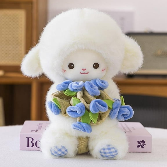 1 Piece Lamb Doll Hug Gift For Girlfriend Birthday Valentine's Day Rose Bouquet Plush Gift Soft Stuffed Animal Collectible Doll