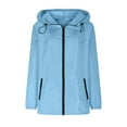 thumbnail image 4 of VEKDONE Rain Jacket for Women with Hood Waterproof Lightweight Rain Hooded Jacket Packable Thin Raincoat with Pockets Full Zip Up Hiking Jackets, 4 of 9