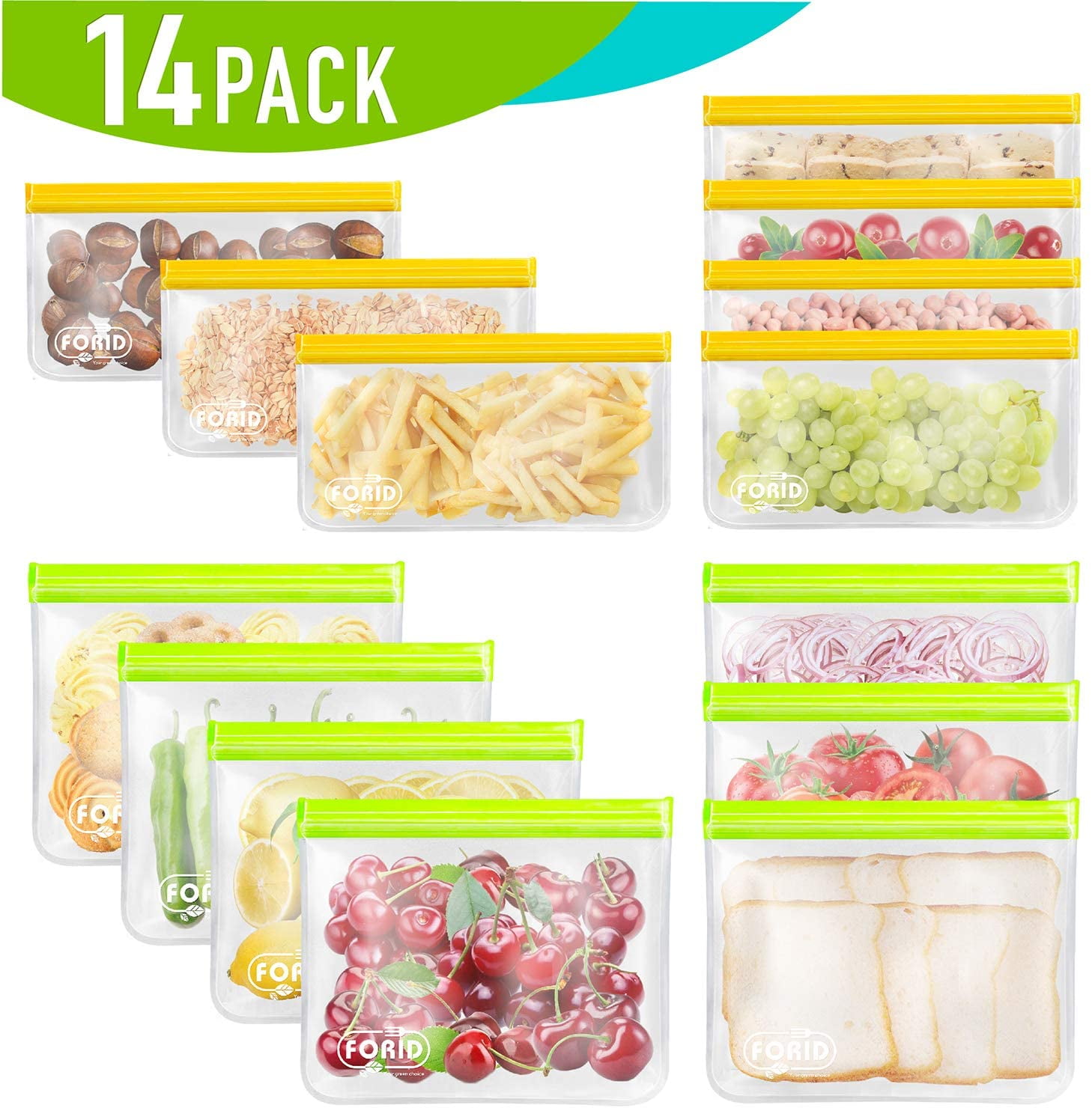 Reusable Gallon Freezer Bags 6 Pack EXTRA THICK 1 Gallon Ziplock Bags