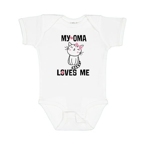 Inktastic My Oma Loves Me Girl Cat Girls Baby Bodysuit
