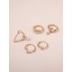 thumbnail image 4 of 5pcs/set Random Fashion Zinc Alloy Rhinestone Butterfly & Heart Decor Ring For Women For Gift, 4 of 5