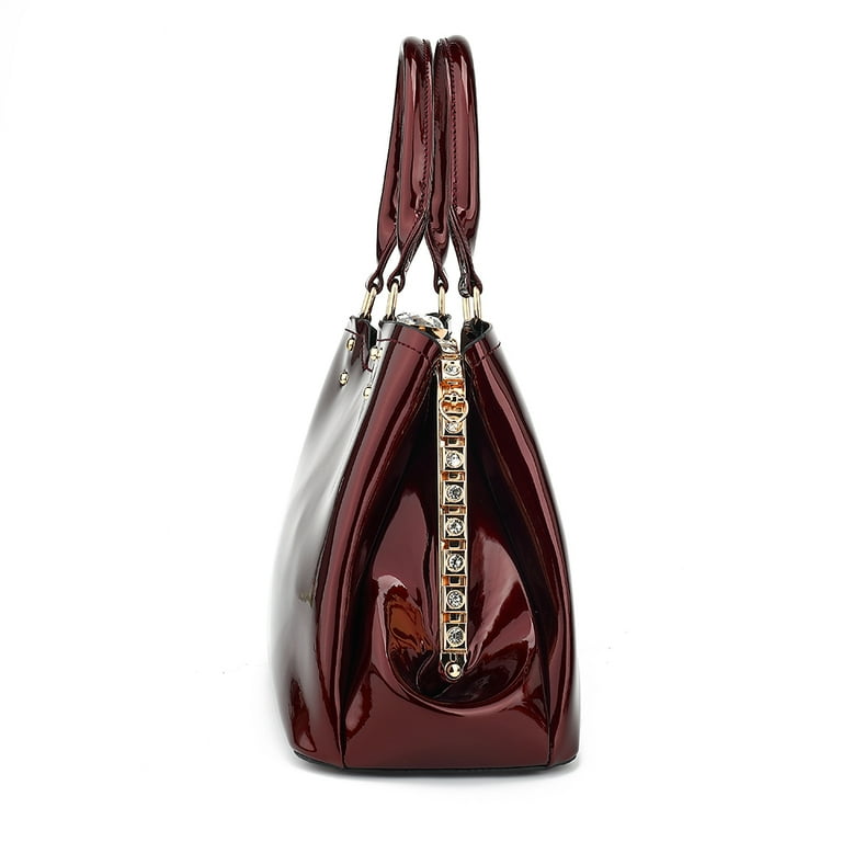 Style Strategy purses patent leather Satchel handbags for women Top Handle snap lock Shoulder bags crossbody for women