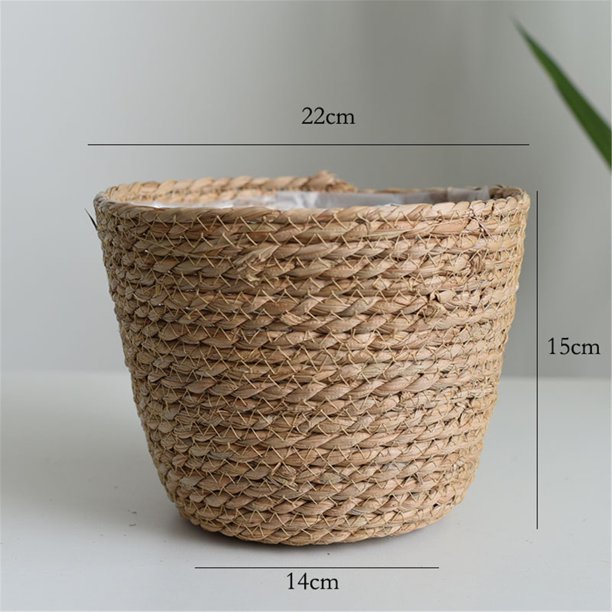 iOPQO Flower Pots Flower Pots Cover Storage Basket Plant Woven Basket Planter Straw Flower Pot