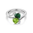 thumbnail image 2 of Gem Stone King 925 Sterling Silver Green Nano Emerald Green Peridot Ring for Women (1.50 Cttw, Heart Shape 6MM, Gemstone May Birthstone, Available in Size 5, 6, 7, 8, 9), 2 of 4