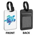 thumbnail image 2 of WIRESTER Rectangle PU Leather Luggage Tags for Travel Suitcase Baggage 4.05 x 2.83 inches - Blue Sea Turtle, 2 of 7