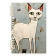 thumbnail image 2 of White Cat Blue Wall Ring Binder Notebook Journey Note Diary College Ruled Spiral Notebook Study Loose Leaf Paper A5 60 Pages, 2 of 8