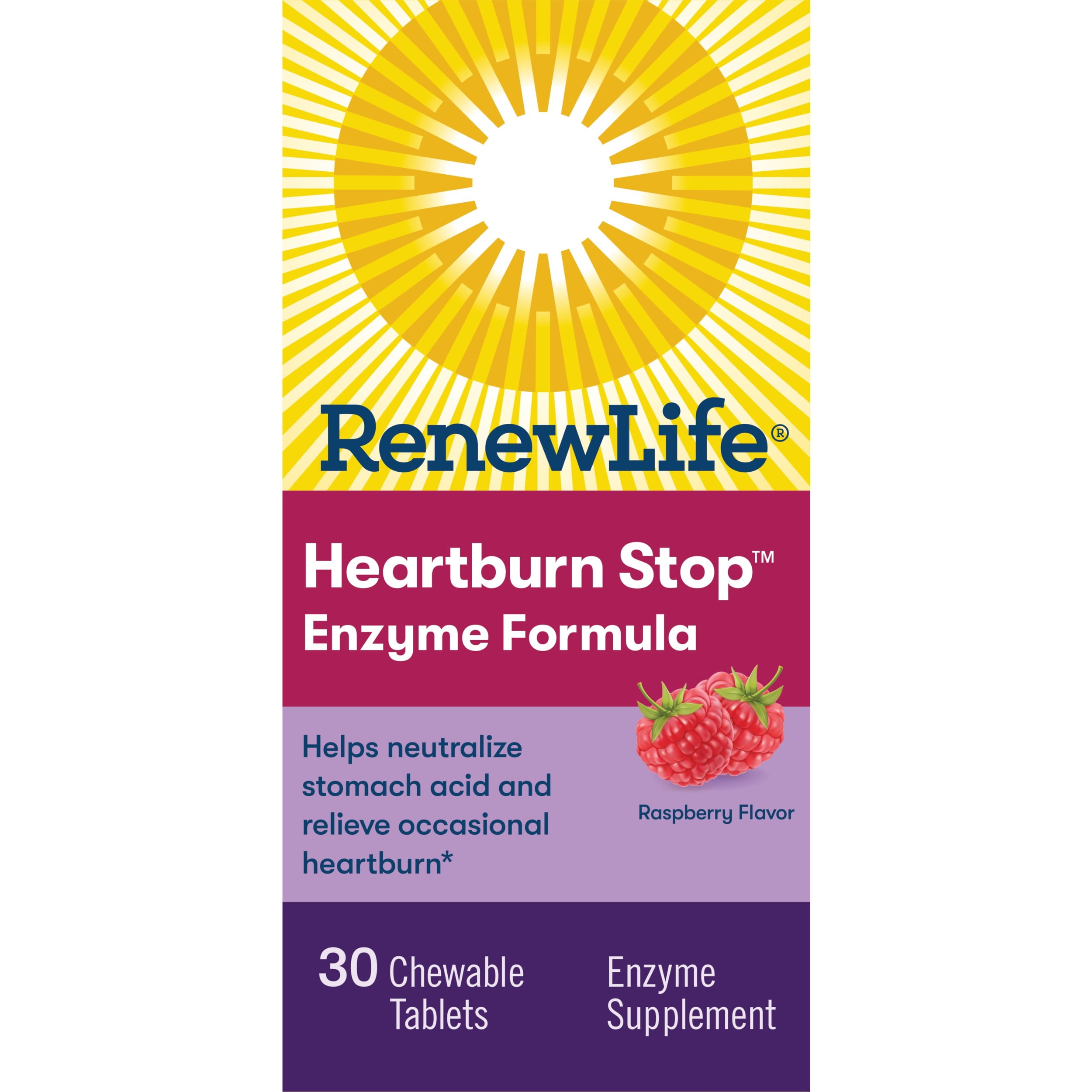 Renew Life Heartburn Stop Gummy, PlantBased Enzyme Supplement