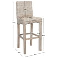 thumbnail image 6 of SAFAVIEH Tobie Rattan Bar Stool w/ Footrest, Grey White Wash, 6 of 7